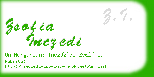 zsofia inczedi business card